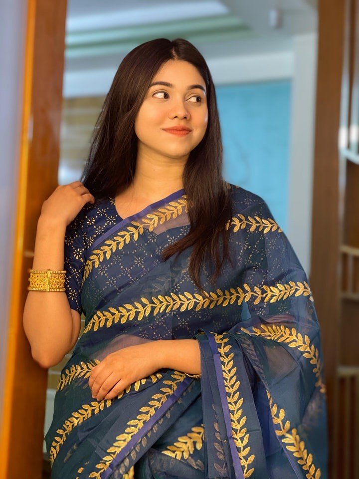 Handcrafted Block Print Saree with Blouse Piece