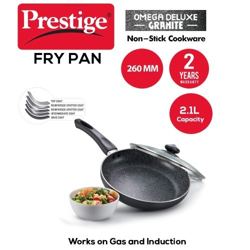 Prestige Non-Stick Omega Deluxe Granite Fry Pan with Lid 28 cm best price in Bangladesh