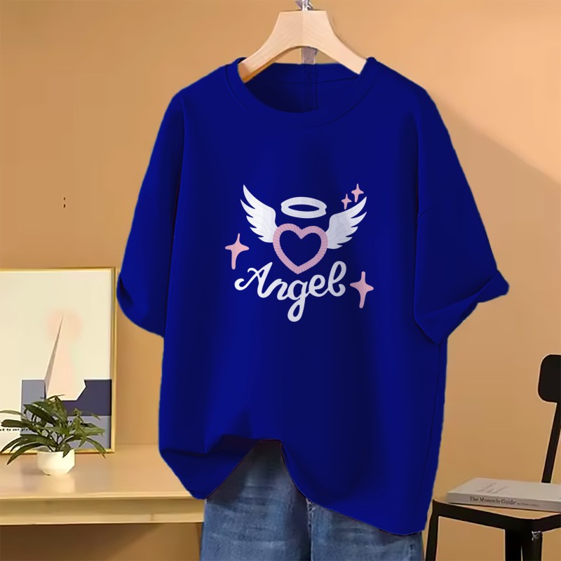 Drop shoulder T-shirt for Women (Blue) -(5)