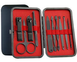 Manicure Pedicure Set Kit 10 in 1 Professional Sharp Nail Clippers Stainless Steel Thick Nail Cutter & File Scissors for Men & Women