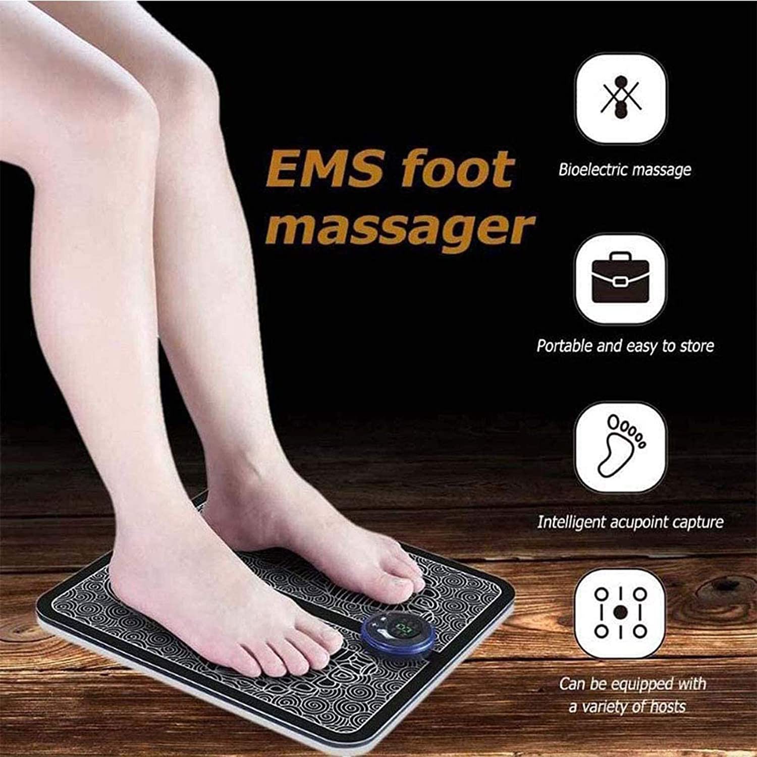 EMS Foot Massager | Electronic Muscle Stimulator Massage Mat USB Rechargeable