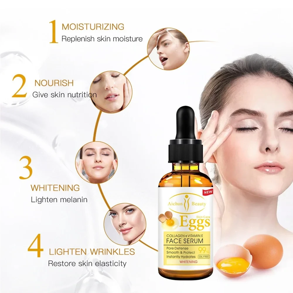 Aichun Beauty Skincare Eggs Collagen and Vitamin E Face Serum 30ml