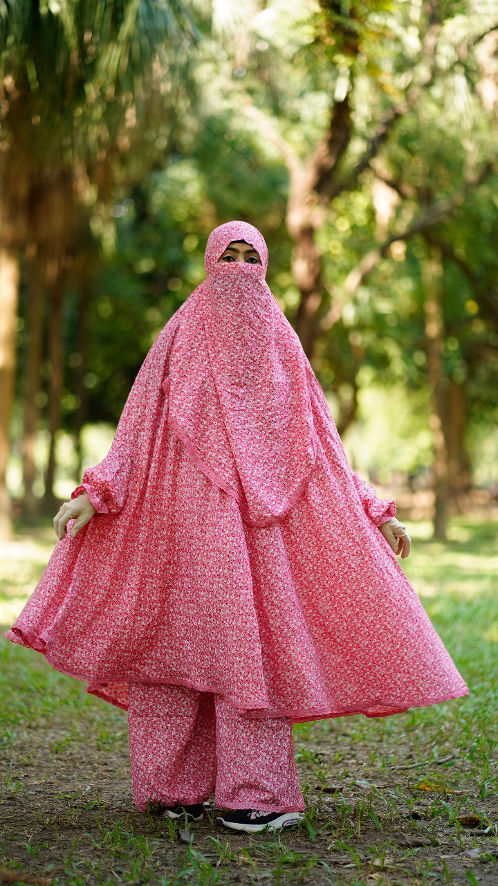 Soft Linen Khimar For Girl