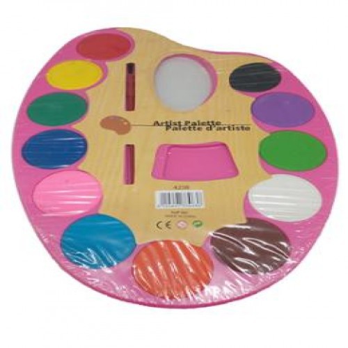 Water Colors Plastic Artist Palette with brush, for kids
