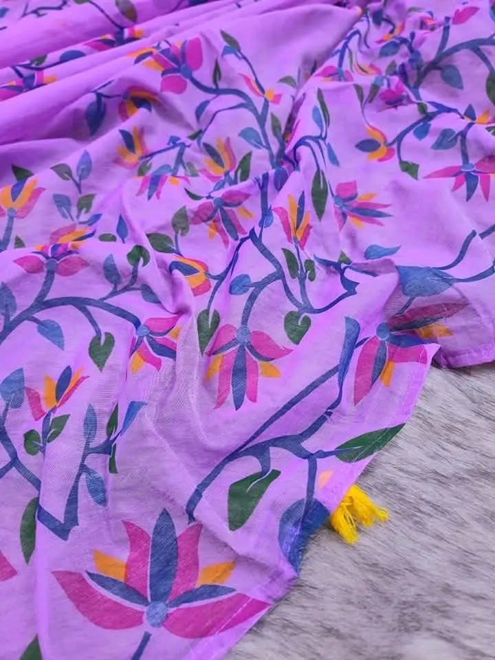 Royal Half Silk Screen Print Saree