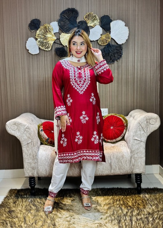 Premium Embroidery Three Piece