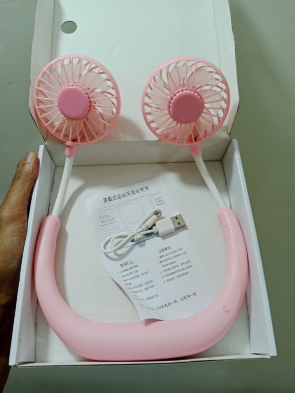Portable Neck Fans Mini Cooling Fans Rechargeable Fans 360 Degree Free Rotation for Traveling, Sport (4)