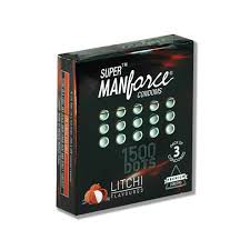 Manforce Condom 1500 Dots Litchi Flavor Condom 3pcs Condom | Made in India