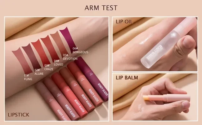 Beauty Glazed 8pcs Lips Makeup Set Lipstick Long Lasting Moisture Lip Gloss Waterproof