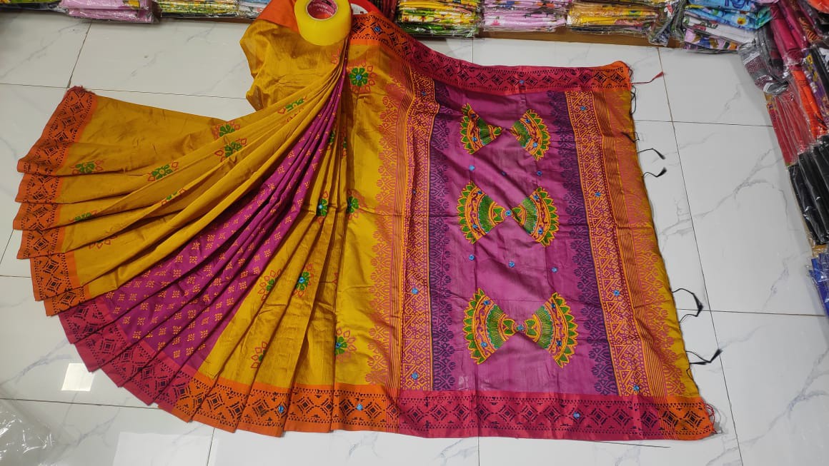 Embroidered Dupion Silk Saree