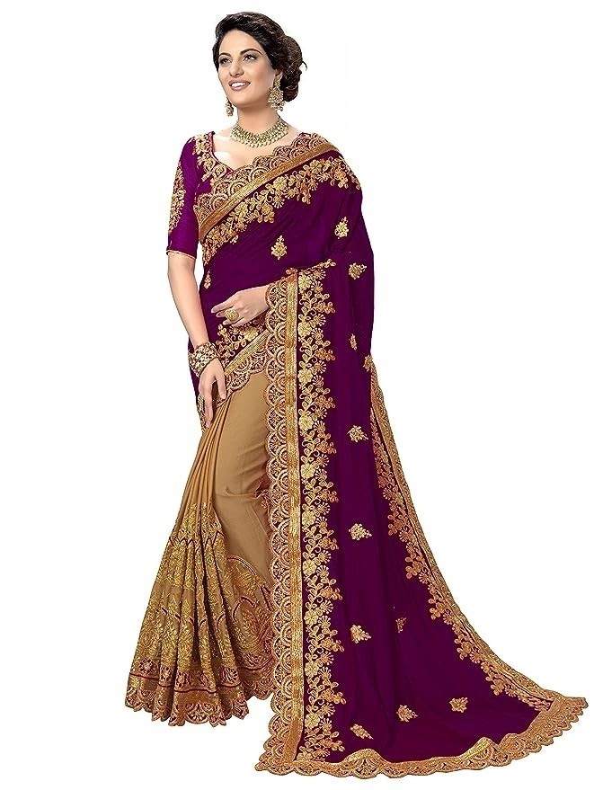 Indian Georgette Saree with Blouse Piece (7)