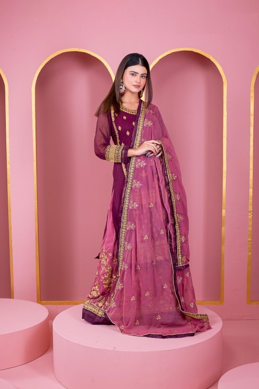 Readymade Georgette Embroidered Party Dress