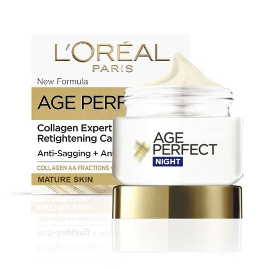 Loreal Paris Age Perfect Collagen Expert Retightening Night Cream 50ml | 50+, Firmer, Moisturised, Nourished Skin, Anti-Age Spots, Collagen AA Fractions | Germany