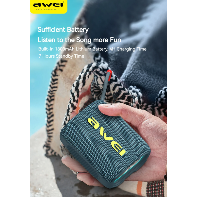 Awei Y382 Portable Bluetooth Speaker IPX7 Six month warrenty