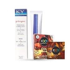 KY Jelly Personal Lubricant 50gm & 3pcs Pack EXS Cola Flavor Condoms for Men | Wedding, Honeymoon, Valentine Couple Combo Pack
