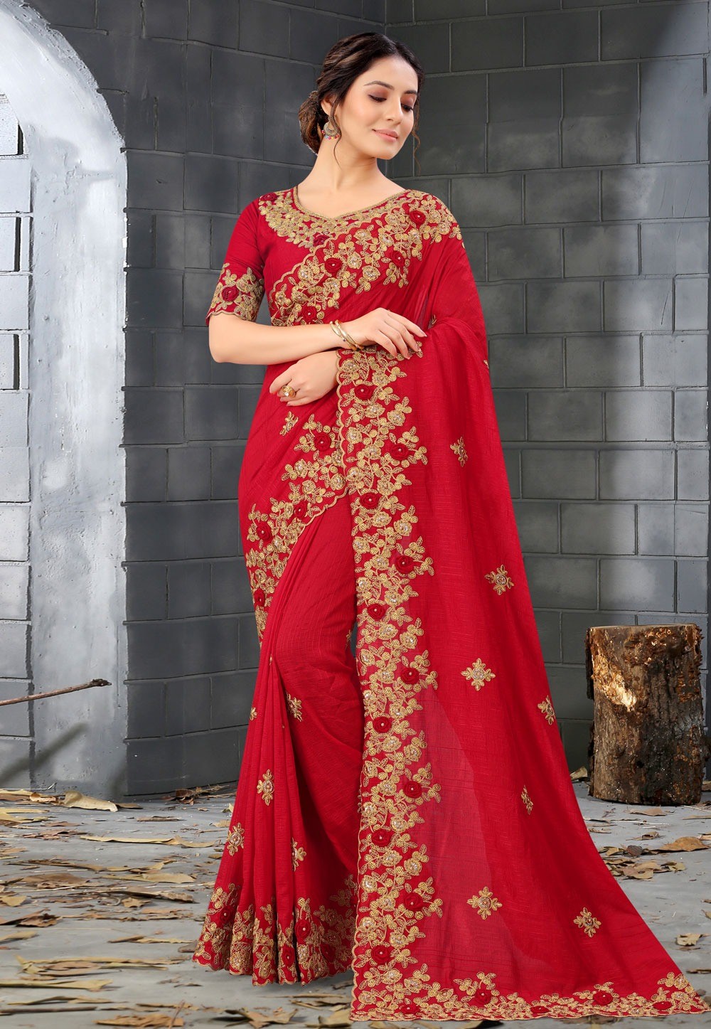 Indian Georgette Saree with Blouse Piece (20)