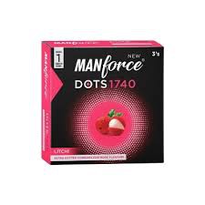 Manforce 1740 Dots Litchi Flavor Condom for Men 3pcs Pack | Made in India