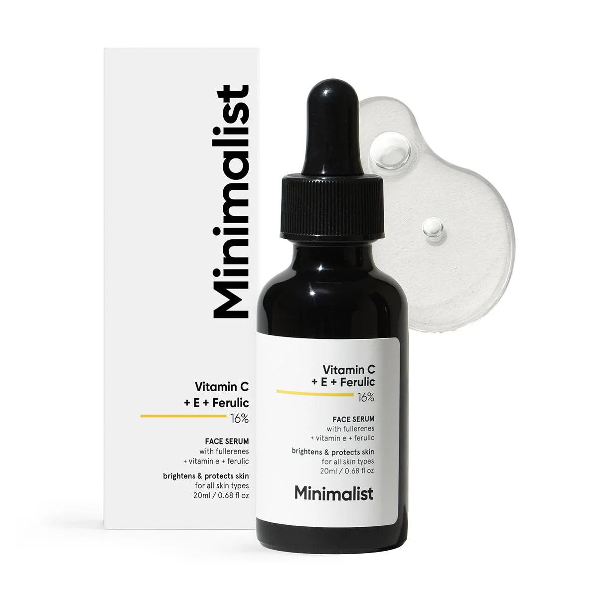 Minimalist 16% Vitamin C Serum With Vitamin E & Ferulic Acid for Anti Aging & Glow 30ml | Reduces Skin Damage & Redness to Brighten Dull Complexion | For All Skin Types | For Women & Men | India