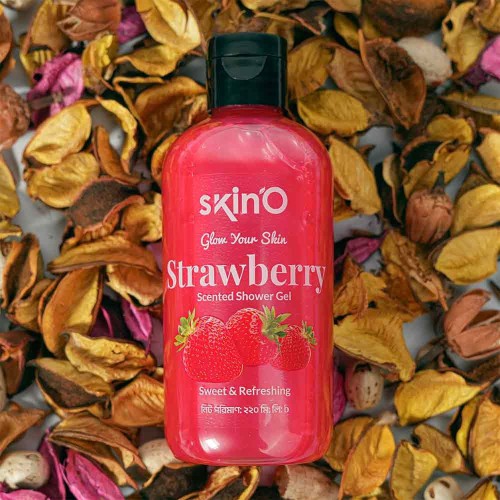 skinO Strawberry Scented Shower Gel - 220ml to all skin type