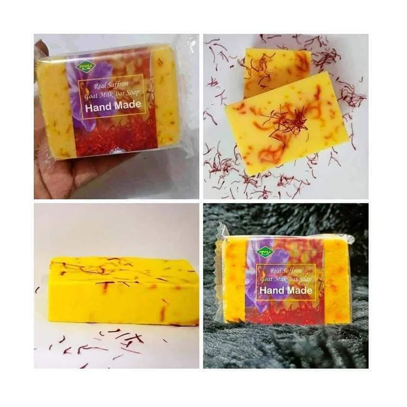 Real Saffron Goat Milk Bar Whitening Hand Made Soap 90gm