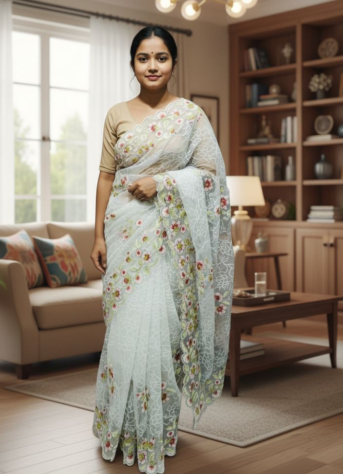 Georgette Organza Saree Designer Special
