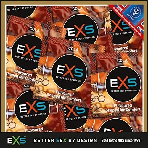 EXS Cola Flavor Condoms for Men | Combo Pack – 2 Pack | Natural Latex & Silicone Lubricated | UK