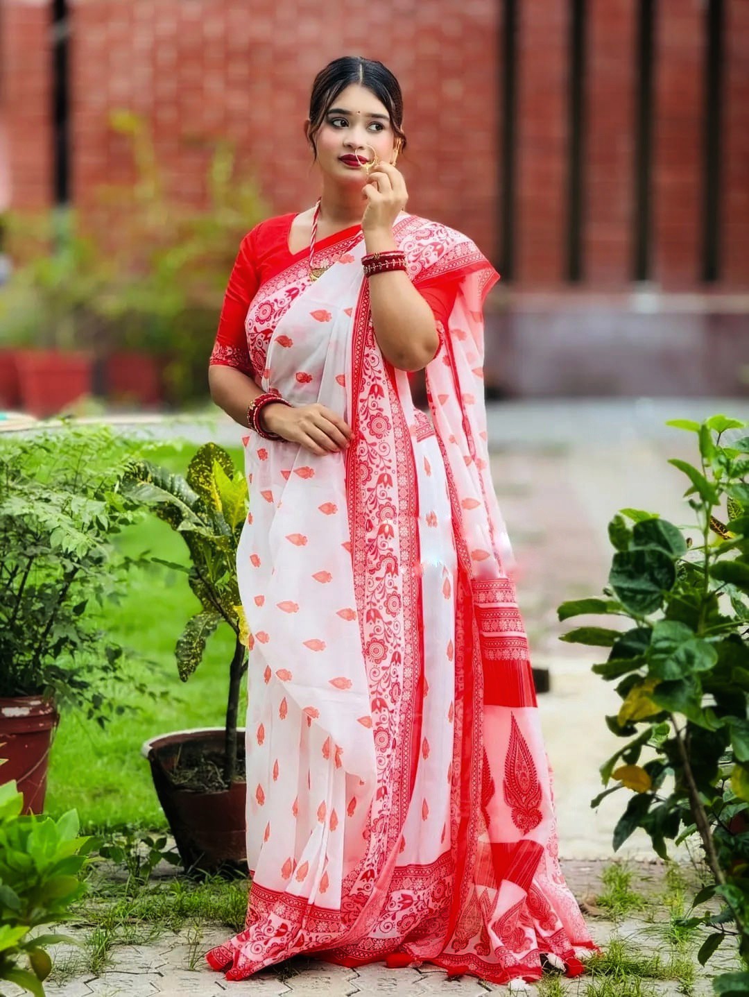 Digital Print saree with blouse piece