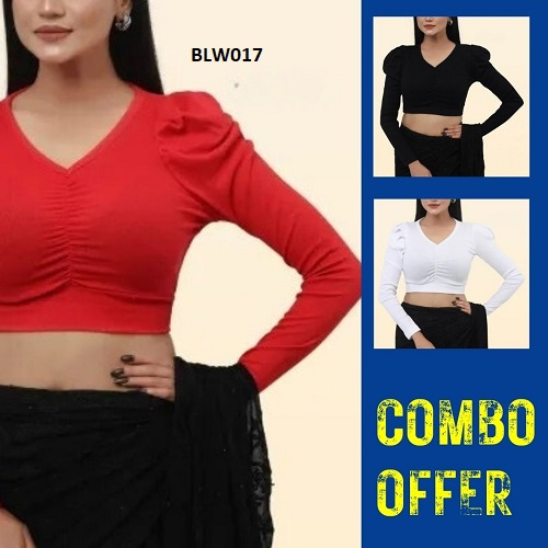 3 Pcs Full Sleeve Combo Fashionable Blouse For Women