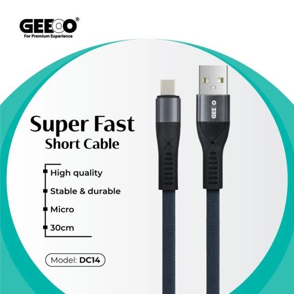 Geeoo DC14 3A Micro USB Short Cable – 30cm