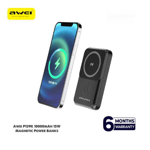 Awei P139K 10000mAh 15W Magnetic Wireless Charger Power Bank 22.5W Fast Charging External Battery