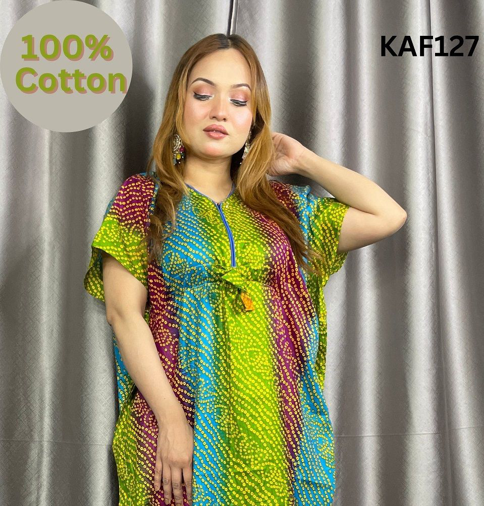 100% Cotton Chunri Print Kaftan Maxi (2)