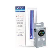 KY Jelly Personal Lubricant 50gm & Single 3pcs Pack EXS Snug Tight Fitting Small Size Condoms for Men | Wedding, Honeymoon, Valentine Couple Combo Pack