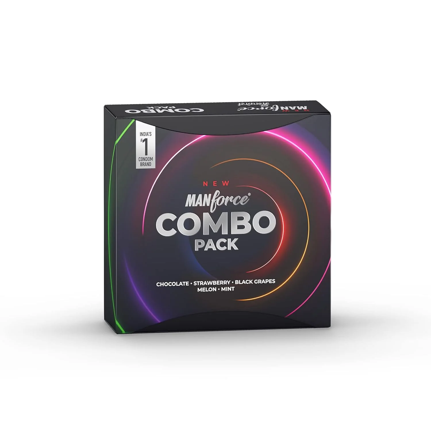 Manforce Combo Lubricated Dotted Condom 20pcs | Chocolate, Strawberry, Black Grapes, Melon & Mint | Wedding & Honeymoon Combo Pack