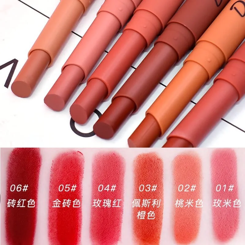 Heng Fang Dream Matte Velvet Lipsticks Set 6pcs Refreshing Matte Color Lipstick