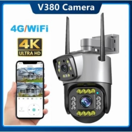 V380 8MP 4G PTZ WIFI Supported IP Wireless Outdoor Waterproof Dual Lens CCTV Surveillance Camera