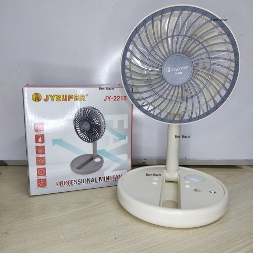 JySuper JY-2215 Professional Rechargeable Portable Mini Folding Table Fan