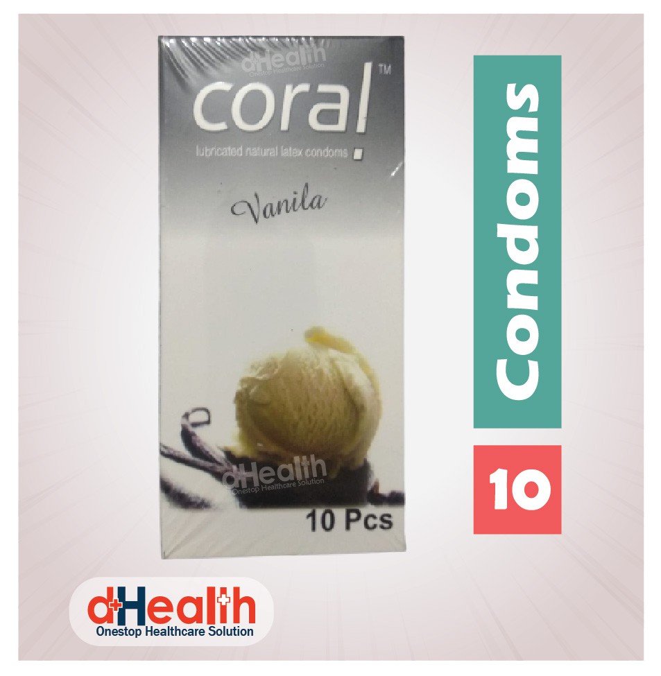 Coral | Vanilla Flavored Lubricated Condom | Single 10pcs Pack