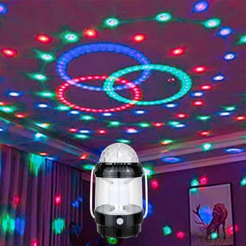 Rechargeable 2-in-1 Outdoor Camping Lamp & Disco/Fancy Light Stage Light with USB Cable (Random color)