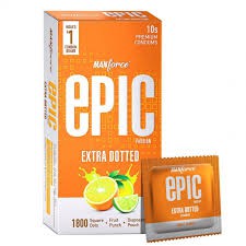 Manforce Epic Passion 1800 Square Dotted Fruit Punch Flavor Condom