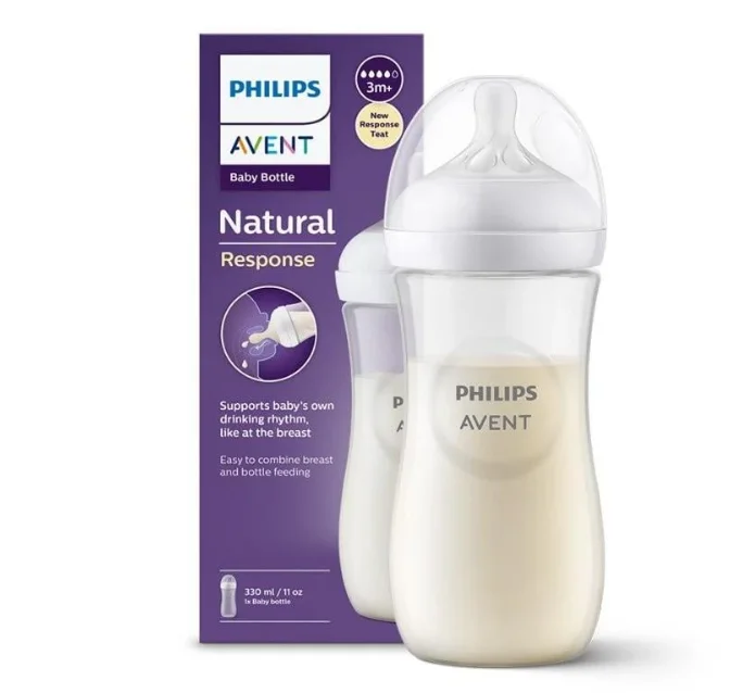 Philips Avent Feeder Natural Response Baby Bottle 3m+ 330ml Plastic Bottle