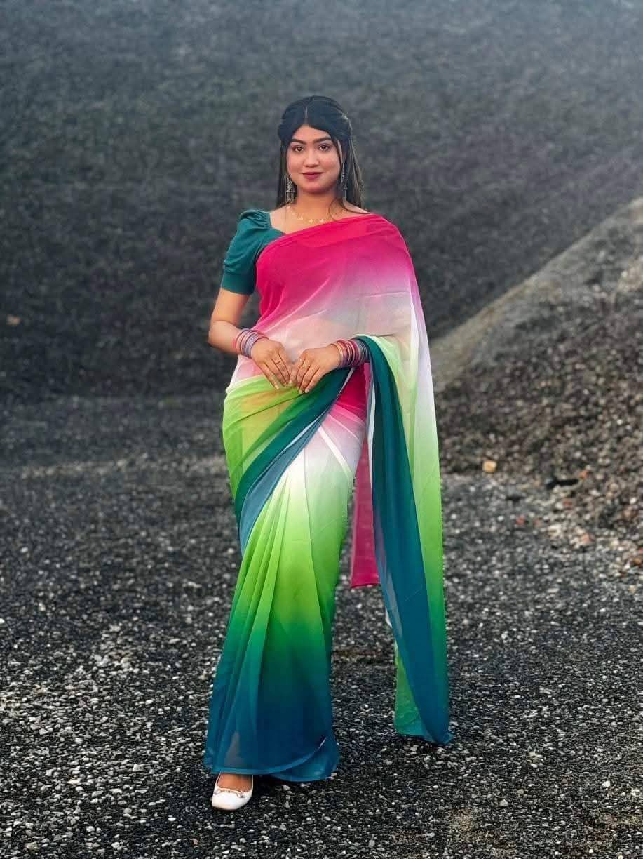 Soft & Light Rongdhonu Georgette Saree