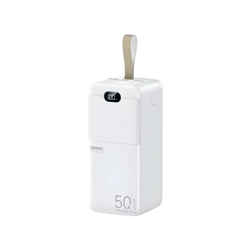 Remax RPP-117 Piloteer Series 50000mAh 27W Fast Charging Power Bank – White Color