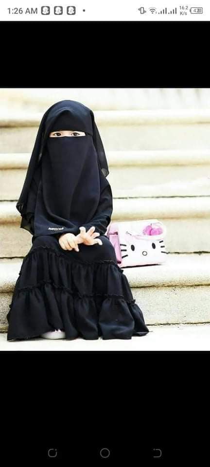 Black Color Large Baby Borka Set 7-12Y