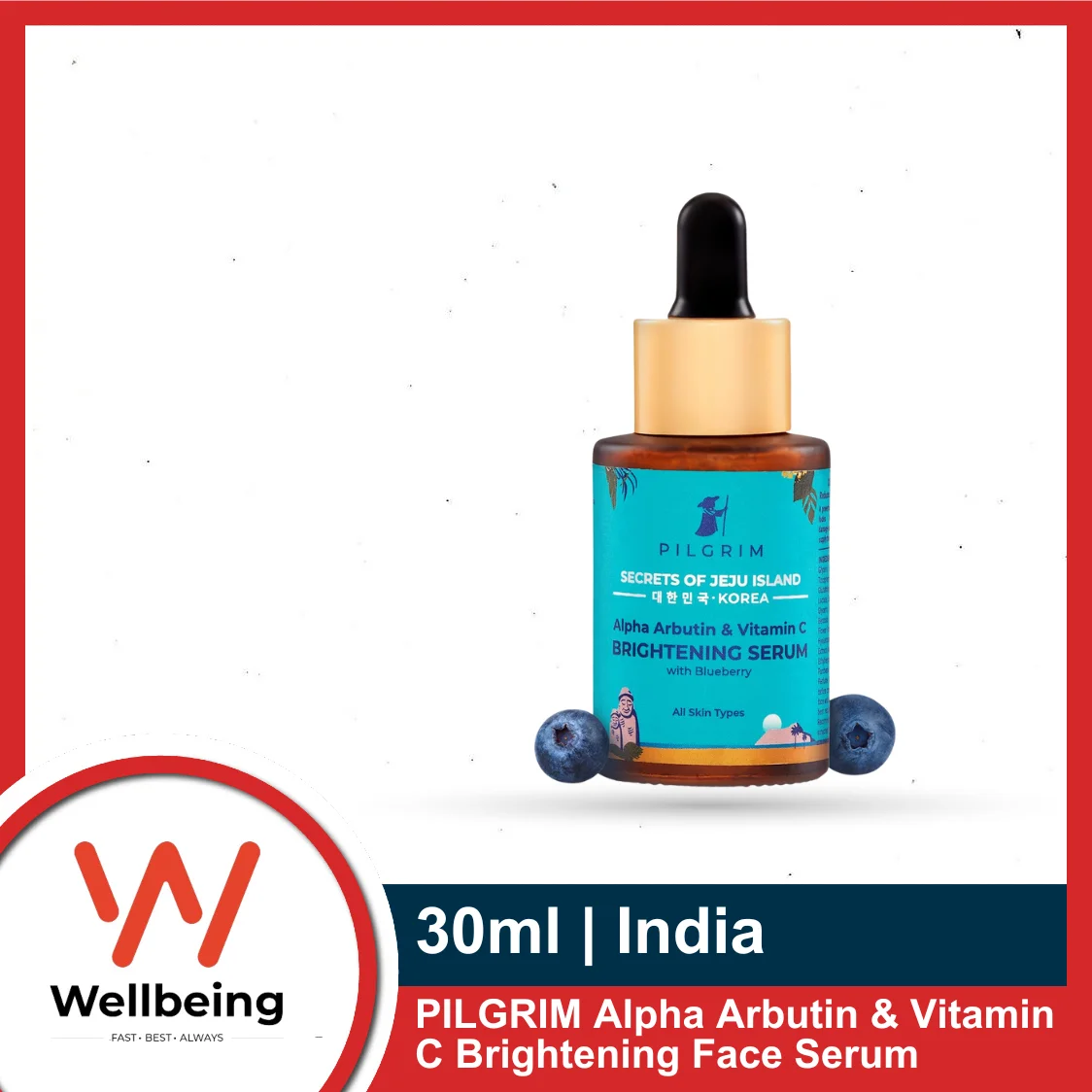 PILGRIM Alpha Arbutin & Vitamin C Brightening Face Serum 30ml |All skin types | Men & Women| Korean Skin Care