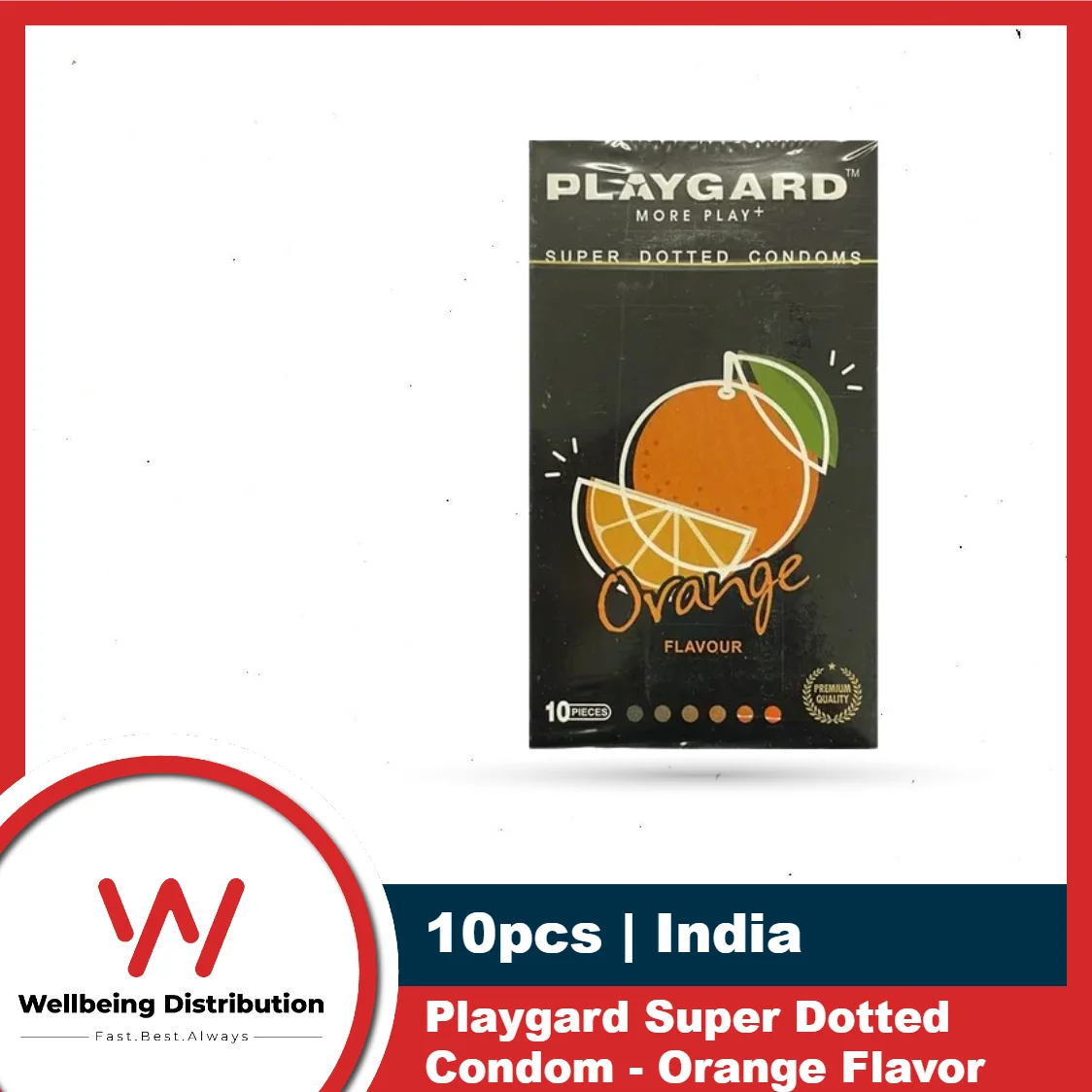 Play Gard Super Dotted Condom for Men 10pcs Pack -Mix, Chocolate, Strawberry, Orange Flavor Condom – Made in India