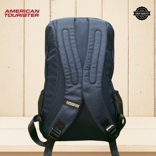 Lightweight Water-Resistant Travel Backpack - AT45 (Black & Blue)