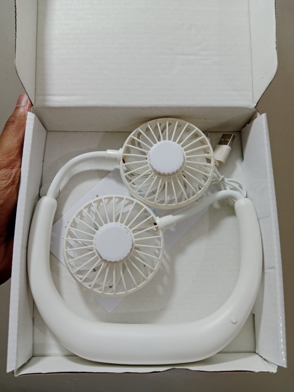 Portable Neck Fans Mini Cooling Fans Rechargeable Fans 360 Degree Free Rotation for Traveling, Sport (3)