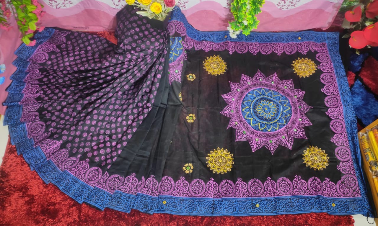 Embroidered Dupion Silk Saree