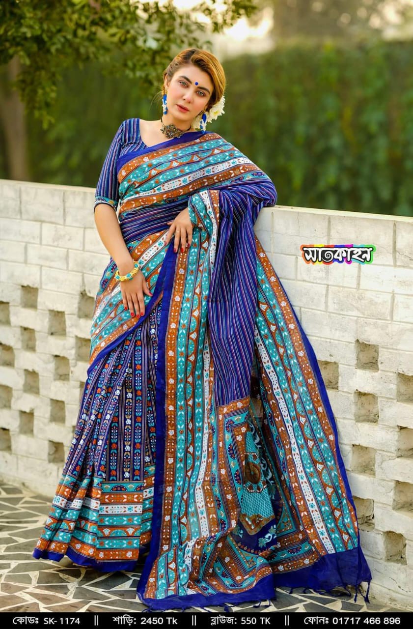 half silk saree pic
