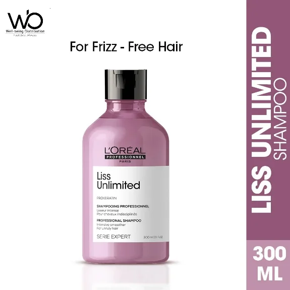 L’Oreal Professionnel Liss Unlimited Shampoo – 300ml with Pro-Keratin and Kukui Nut Oil